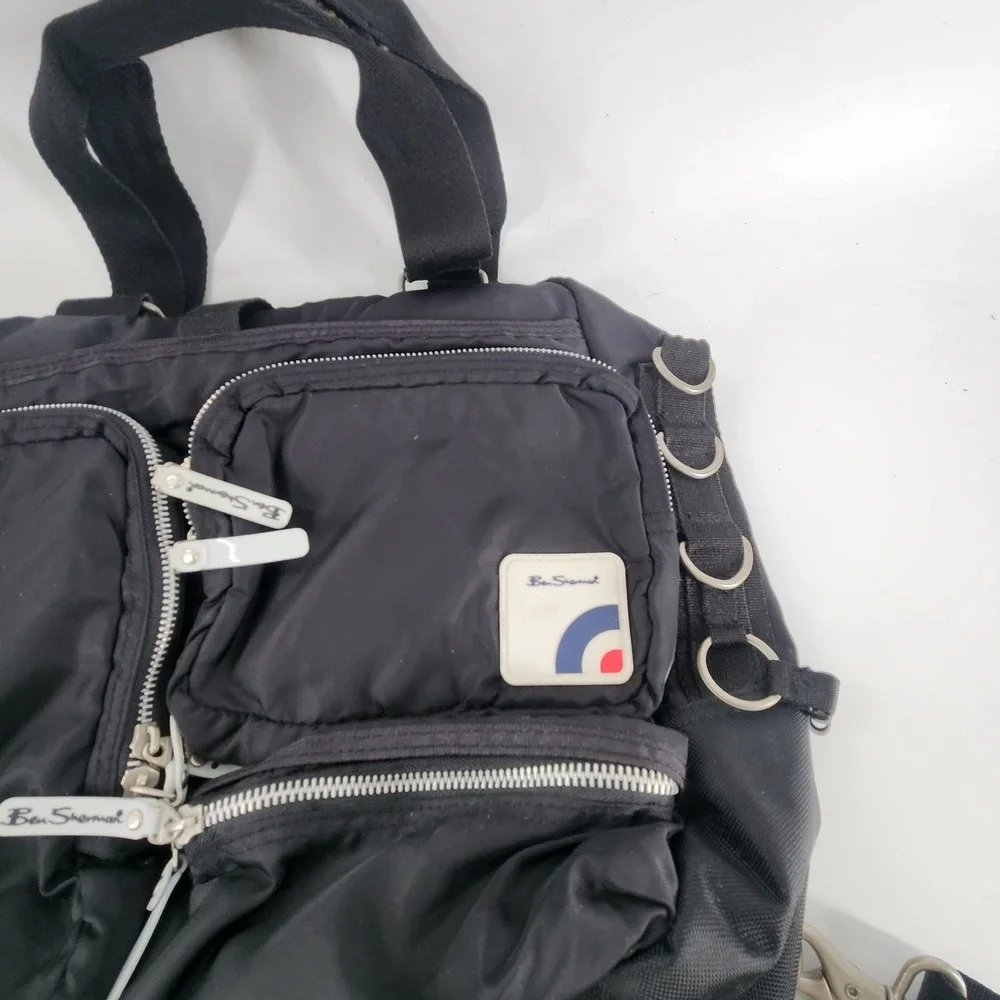 Ben Sherman Convertible Backpack Tote Mens OS Black Utility Nylon Bag
